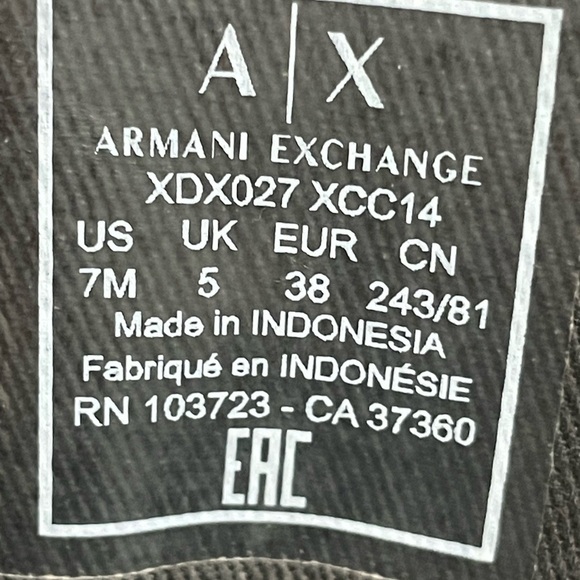 AX Armani Exchange XDX027XCC14 Black and White Sneakers with Gold Accents 7M - Picture 11 of 15